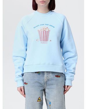Fiorucci Bedrucktes Rundhals-Sweatshirt Aus Baumwolle - Blau
