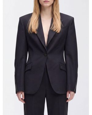 KARL LAGERFELD Single-Breasted Wool-Blend Blazer With Peak Lapels - Blue