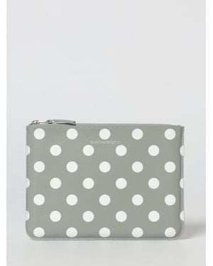Comme des Garçons Polka Dot Leather Pouch - Grey