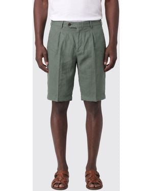 PT Torino Linen And Cotton Blend Chino Shorts - Green