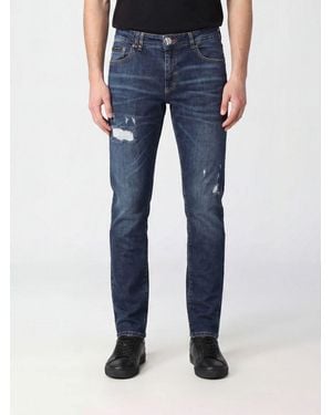 Philipp Plein Distressed Slim Fit Skinny Jeans - Blue