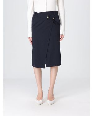 Pinko High-Waisted Crêpe Wrap Midi Skirt With Front Slit - Blue