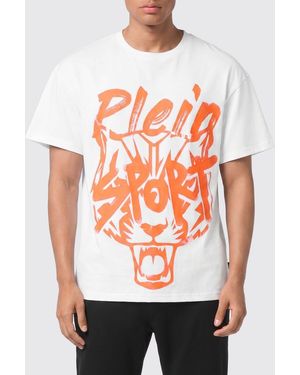 Philipp Plein Cotton Jersey T-Shirt With Contrasting Logo - White