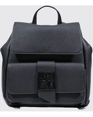 ARMANI EXCHANGE Grained Synthetic Leather Backpack - Black