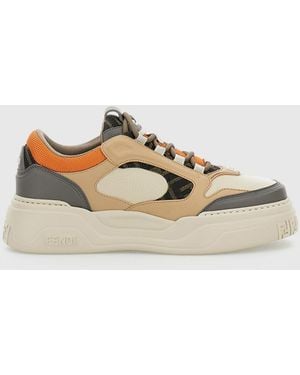 Fendi Force Leather Trainers - Natural