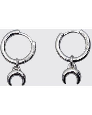 Marine Serre Plated Brass Crescent Moon Logo Earrings - Blue