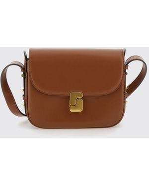Soeur Bellissima Smooth Leather Mini Crossbody Bag With Buckle - Brown