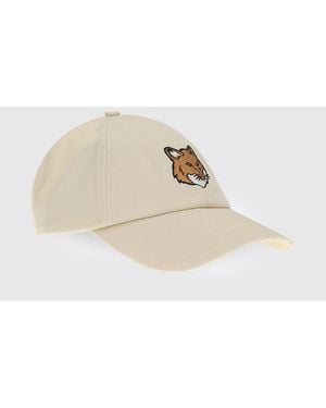 Maison Kitsuné Maison KitsunÉ Fox Head Cotton Twill Hat - Natural