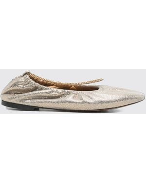 Stella McCartney Metallic Mesh Ballet Flats - White