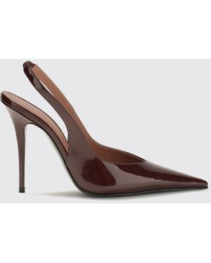 AMINA MUADDI Anok Patent Leather Slingback Court Shoes With Stiletto Heel - Brown