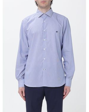 Brooksfield Camisa Casual De Popelina A Rayas - Azul