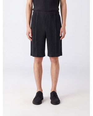 Homme Plissé Issey Miyake Pleated Crêpe Knee-Length Shorts Homme Plissé Issey Miyake - Black