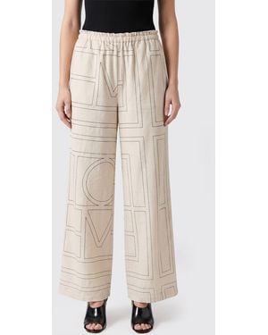 TOTEME Silk Palazzo Pants - Natural