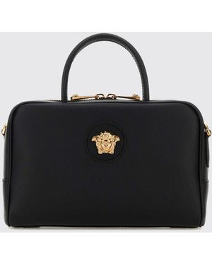 Versace Bolso Boston La Medusa De Piel Granulada - Negro