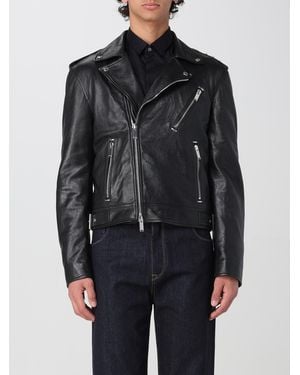 McQueen Classic Biker Leather Jacket - Black