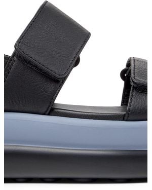 Camper Pelotas Flota Up Grained Leather Sandals - Blue