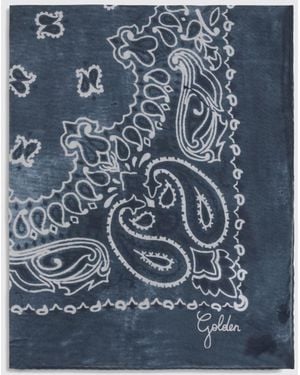 Golden Goose Abstract Print Silk Bandana With A Paisley Motif - Blue