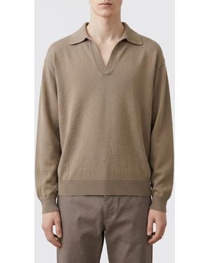 AURALEE Cashmere And Silk Knit Polo Shirt - Natural