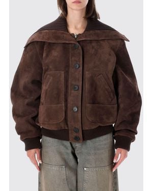 The Attico Bomberjacke Aus Wildleder - Braun