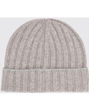 Brunello Cucinelli Ribbed Pure Cashmere Beanie With Cuff - White