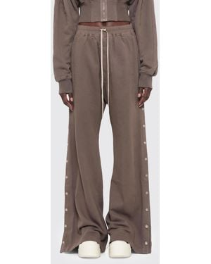 Rick Owens Wide Leg Cotton Trousers - Brown