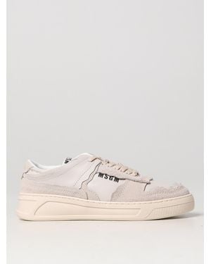 MSGM Fantastic Green Tanned Leather Sneakers - Natural