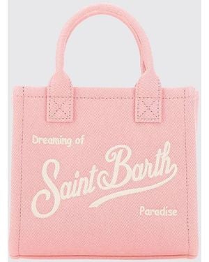 MC2 Saint Barth Embroidered Logo Cotton Twill Vanity Bag - Pink