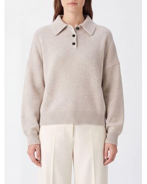 Lisa Yang Relaxed Fit Pure Cashmere Long-Sleeved Knitted Polo - Natural