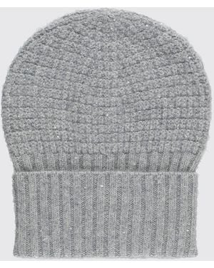 Fabiana Filippi Cuffed Virgin Wool And Alpaca Blend Beanie - Grey