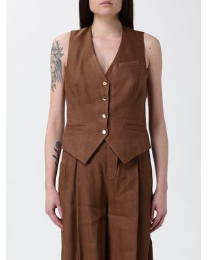 Elisabetta Franchi Linen Blend Vest - Brown