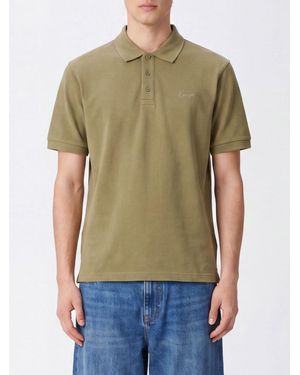 KENZO Polo De Algodón Con Logo Bordado En Contraste En El Pecho - Verde