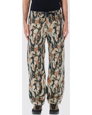 Gramicci Camouflage Print Wide-Leg Cotton Trousers With Drawstring - Multicolour