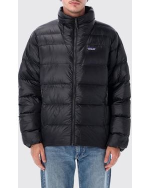 Patagonia Fitz Roy Quilted Nylon Puffer Jacket With High Collar - Black