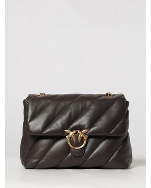 Pinko Classic Love Bag Puff Aus Gestepptem Nappaleder Mit Love Birds-Schnalle - Schwarz
