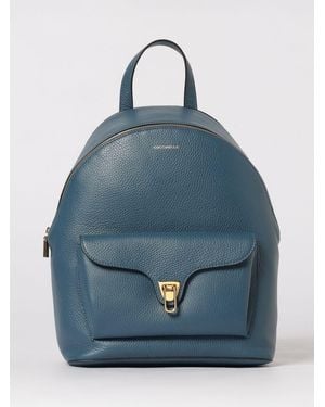 Coccinelle Beat Generation Grained Leather Backpack - Blue