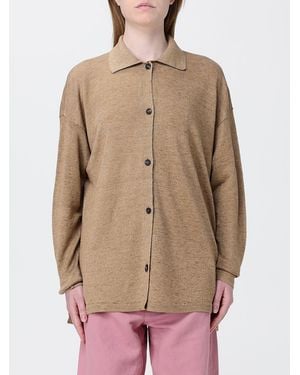 Max Mara Linen Knit Polo Shirt - Natural