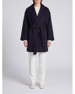By Malene Birger Wickelmantel Aus Reiner Wolle Mit Schalkragen - Blau