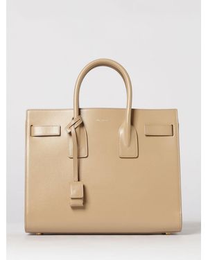 Saint Laurent Sac De Jour Leather Bag - Natural