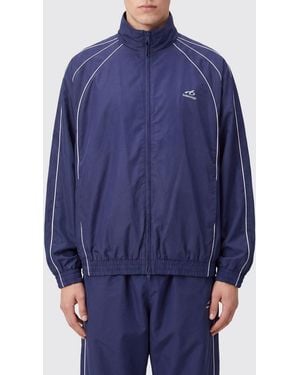 Balenciaga Sudadera Relaxed Fit De Mezcla De Algodón Con Cuello Alto Y Cremallera - Azul