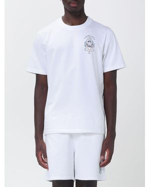 CASABLANCA Organic Cotton Crew Neck T-Shirt With Logo Print - White