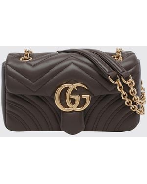 Gucci Mini Borsa A Spalla Gg Marmont - Grigio