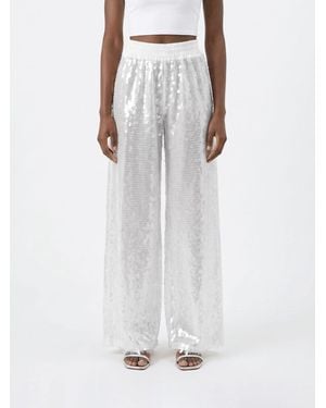 Norma Kamali Sequin Palazzo Trousers - White