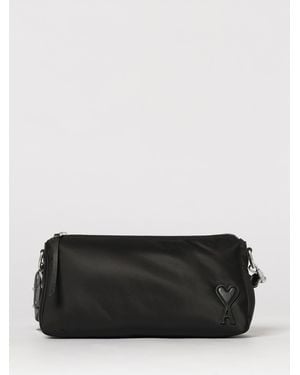 Ami Paris Nylon Shoulder Bag - Black