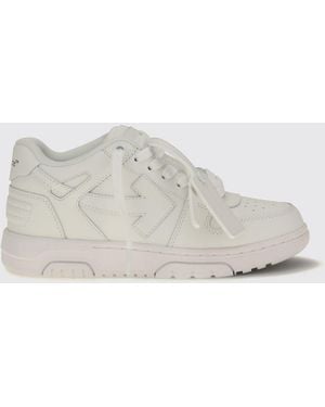 Off-White c/o Virgil Abloh Out Of Office Calf Leather Trainers With Signature Zip Tie Tag - White
