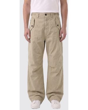 DSquared² Cotton Wide Leg Trousers - Natural