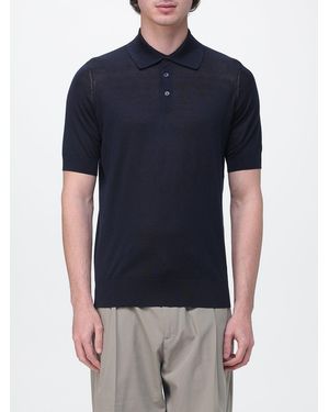 Brunello Cucinelli Silk And Cotton Polo Shirt - Blue