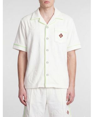 CASABLANCA Cuban Collar Short-Sleeved Bowling Shirt - White