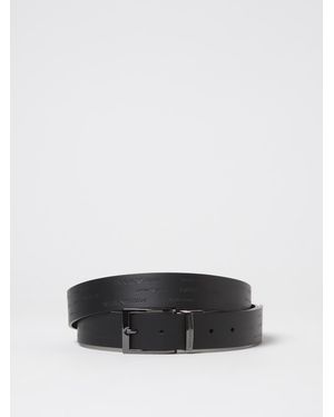 Emporio Armani Leather Belt With Embossed Logo - Multicolour