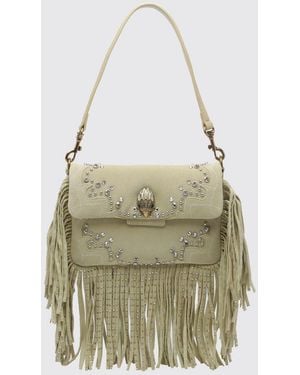 Kurt Geiger Oxford Suede Mini Shoulder Bag With Embroidery And Crystals - Metallic