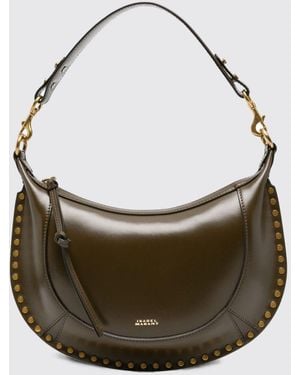 Isabel Marant Naoko Calfskin Leather Hobo Bag With Studs - Grey